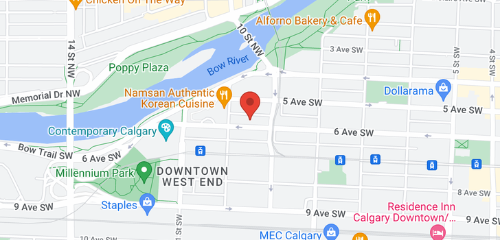 map of 2503 1078 6 Avenue SW